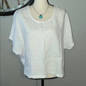 Martha Stewart collection White Linen Women's Top